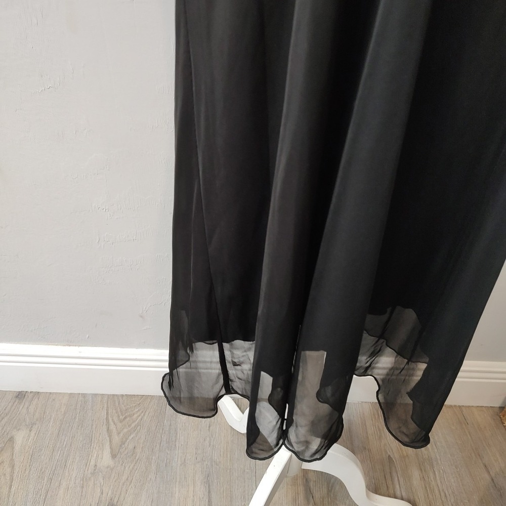 Nik And Nash Black Layer Sheer Dress Sleeveless Midi Sz Medium Minimalist - Picture 2 of 7